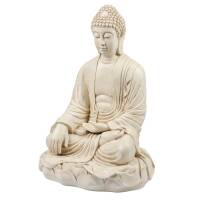 Duża statuetka Buddy w pozycji lotosu - 53 cm - kość słoniowa