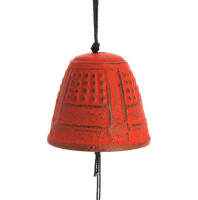 Furin - japoński dzwonek wietrzny Iwachu - czerwony, 4,5 cm